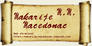 Makarije Macedonac vizit kartica